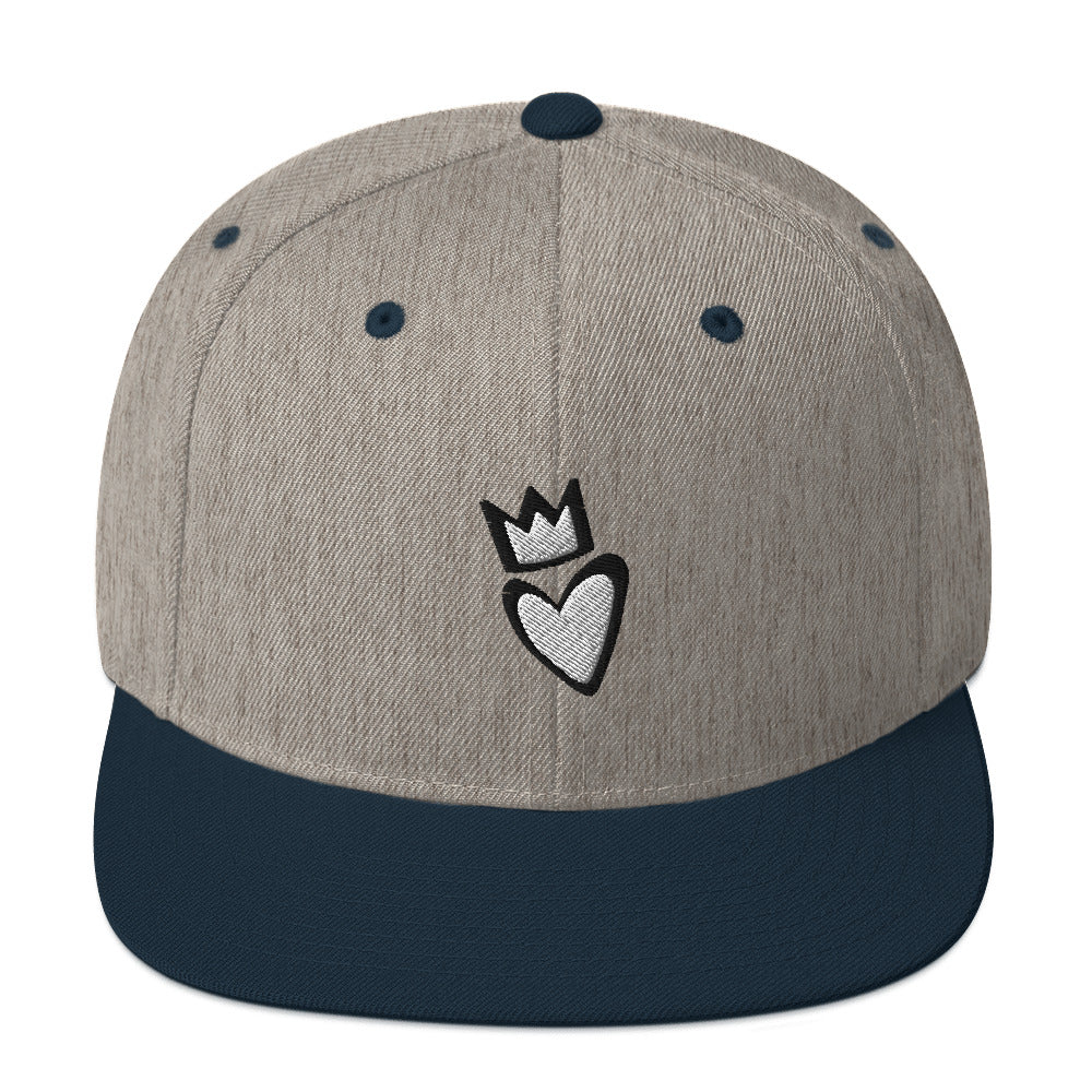 Crowned Heart Snapback Hat