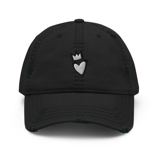 Crowned Heart Distressed Dad Hat