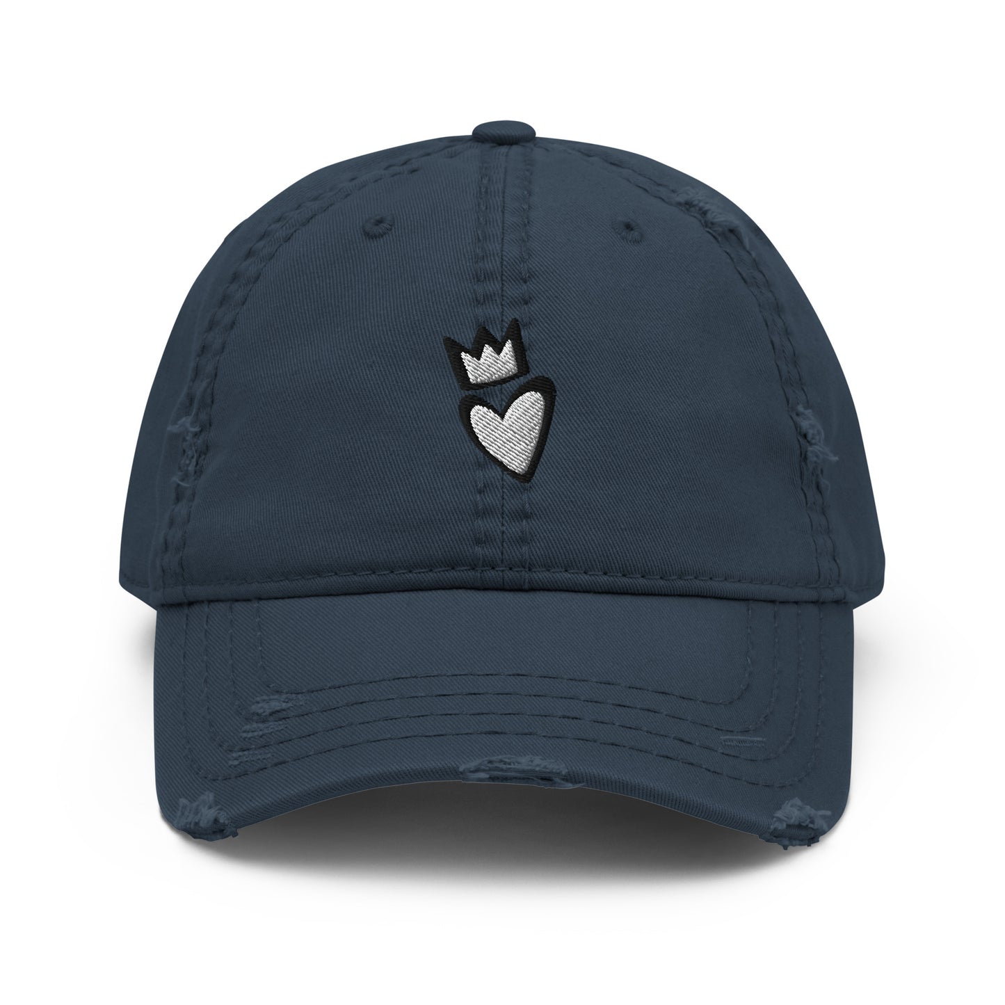 Crowned Heart Distressed Dad Hat
