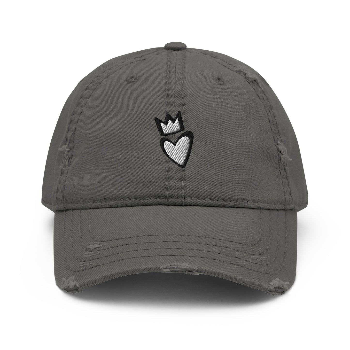 Crowned Heart Distressed Dad Hat