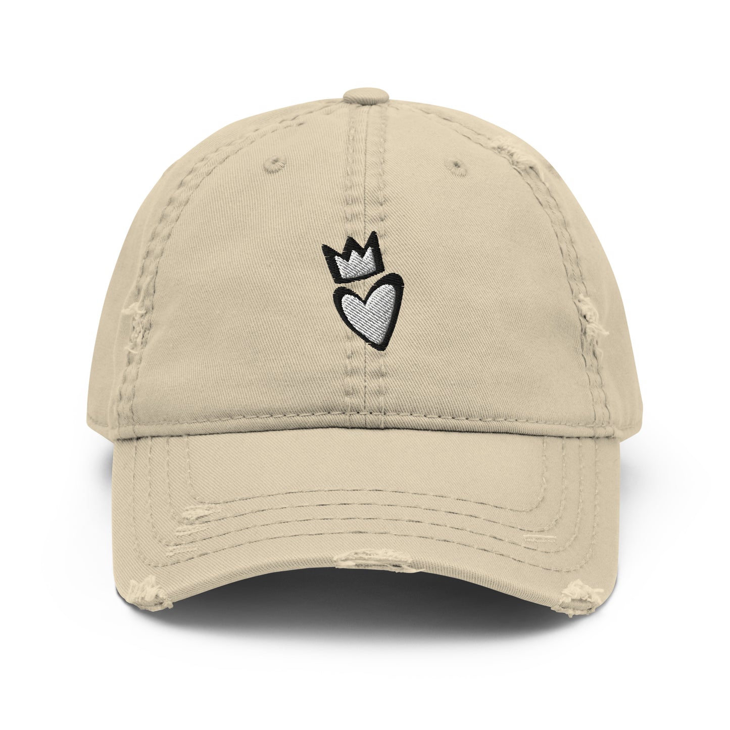Crowned Heart Distressed Dad Hat